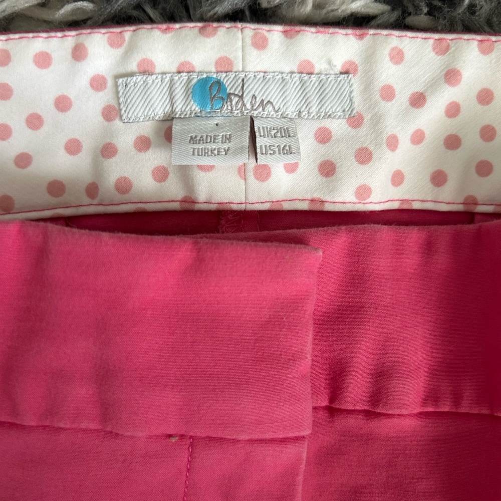 Boden Women Pants Sz 16 L Tall Pink Mid Rise Ponte Straight Leg Trousers Pockets - Picture 6 of 8